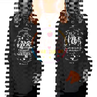 Cute Chaos Coordinator Teacher First Day Of School Women Sweatshirt - Thegiftio