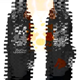 Cute Goose Bumps Goose Fall Animals Pun Pumkin Autumn Leaves Women Sweatshirt | Mazezy