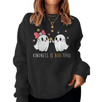 Cute Halloween Teacher Kindness Is Boo-Tiful Women Sweatshirt - Thegiftio
