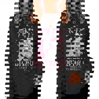 Cute It's My 10Th Birthday Girl Coquette Bow Disco Ball Women Sweatshirt - Monsterry