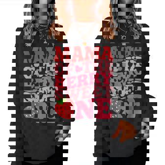 Cute Mama Of The Berry Sweet One Strawberry First Birthday Women Sweatshirt | Seseable FR