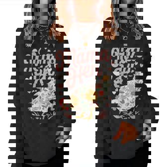 Cute Mama Hen With Floral Pattern Women Sweatshirt - Monsterry