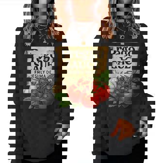 Cute Pregnancy Announcement Preggo Costume Prego Sauce Women Sweatshirt - Monsterry