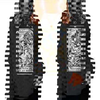 Cute Siberian Husky Mom Tarot Card Skeleton Husky Mama Dog Women Sweatshirt | Seseable UK