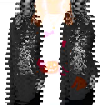 Cute Skeleton Drinking Coffee Lover Halloween Costumes Women Women Sweatshirt | Seseable CA