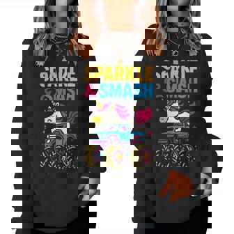 Cute Unicorn Monster Truck Sparkle & Smash Girls Cute Women Sweatshirt | Seseable FR