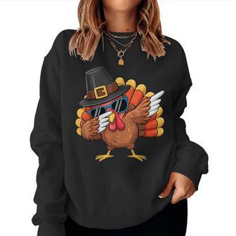 Dabbing Turkey Thanksgiving Day Boys Girls Dab Women Sweatshirt - Thegiftio UK