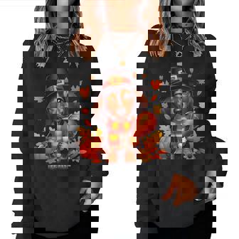 Dachshund Pilgrim Happy Thanksgiving Dog Girl Boy Women Sweatshirt | Seseable FR