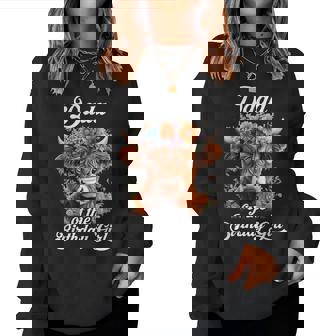 Dada Of The Birthday Girl Highland Cow Farm Family Women Sweatshirt - Monsterry