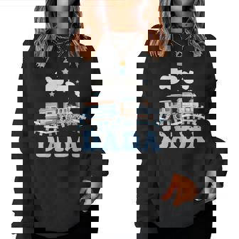 Dada First Birthday Boy Girl Train Railroad Family Matching Women Sweatshirt - Monsterry