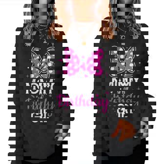 Daddy Of The Birthday Girl Cute Pink Bow Family Matching Women Sweatshirt - Thegiftio