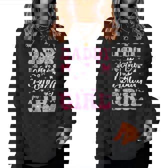 Daddy Of The Birthday Girl Family Pink Coquette Bow Women Sweatshirt | Mazezy