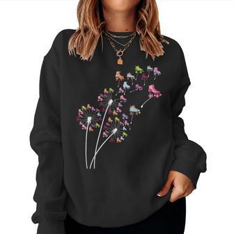 Dandelion Roller Skate Flower Floral Roller Skating Tree Women Sweatshirt - Thegiftio UK