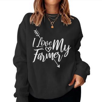 I Love My Farmer Jolie De Fermier Propriétaire De Ferme Sweat-shirt pour femme - Cadeauxyz