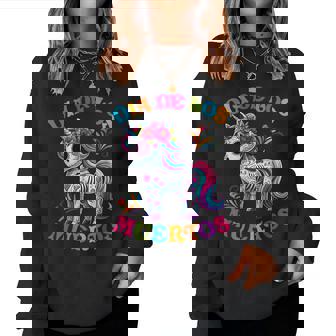 Dia De Los Muertos Crâne Floral Licorne Animal Du Zoo Mexicain Sweat-shirt pour femme - Cadeauxyz