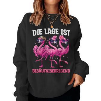 Die Lage Ist Besäufniserregend Flamingo Party Freundinnen Sweatshirt Frauen - Geschenkecke