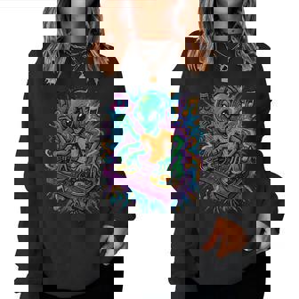 Dj Alienpinninginyle Avec Notes De Musique Colorées Sweat-shirt pour femme - Cadeauxyz