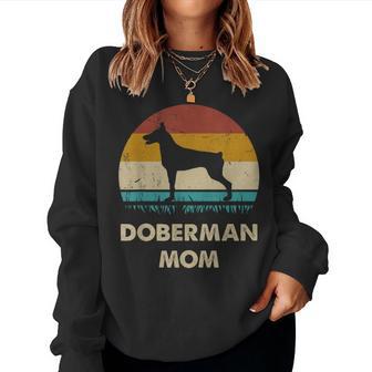 Doberman Mom Dobie Dog Lovers Retro Dobie Mom Women Sweatshirt - Thegiftio