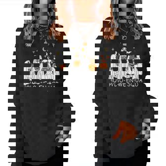 Dog Ghost Cute Dog Dressed As Ghost Halloween Women Women Sweatshirt | Mazezy