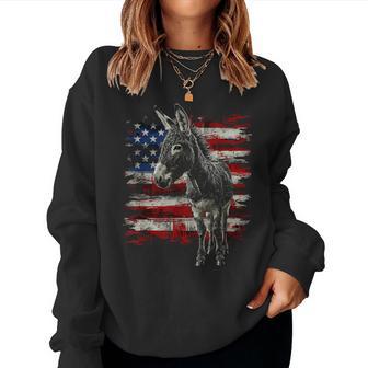 Donkey Patriotic 4Th Of July Usa American Flag Men Women Sweatshirt - Thegiftio UK