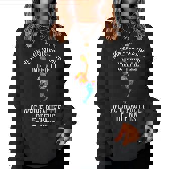 Drôle Fille Avec Une Raquette De Tennis Joueur De Tennis Sweat-shirt pour femme - Cadeauxyz