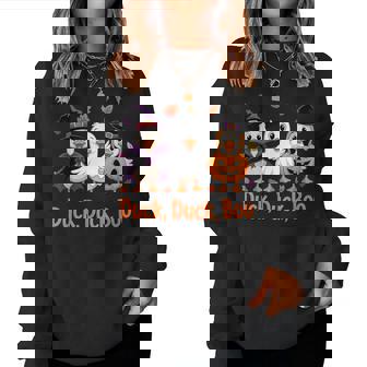 Duck Duck Boo Halloween Costume Duck Women Sweatshirt - Monsterry