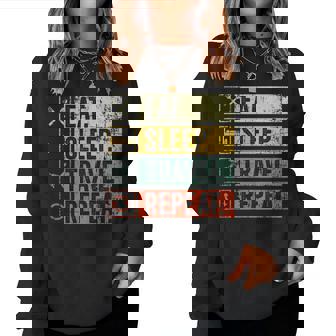 Eat Sleep Travel Repeat Retro Travelling For Men Women Sweatshirt | Seseable FR