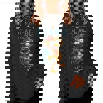 F-Caw-F Chicken Humor F-Caw-F Quote Rooster Meme Women Sweatshirt | Mazezy