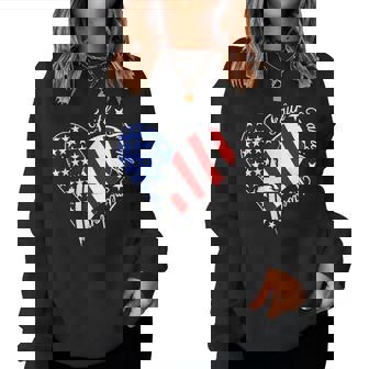 Faith Family Freedom Heart Christian American 4Th Of July Women Sweatshirt - Monsterry