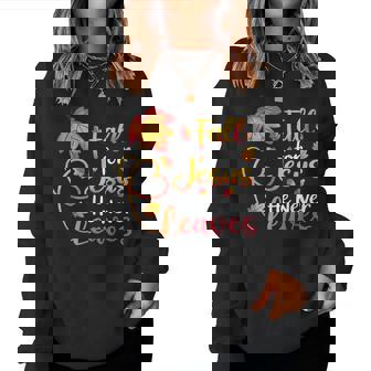 Fall For Jesus He Never Leaves Autumn Women Sweatshirt | Seseable CA