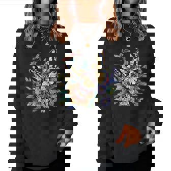 Farfalla Con Fiori Women Sweatshirt - Novitaregali