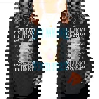 Your Feet Offensive Silly Cat Meme Vintage Women Sweatshirt | Mazezy