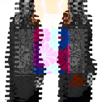 Fierté Bisexuelle Motif Floral Drapeau Couleurs Sweat-shirt pour femme - Cadeauxyz