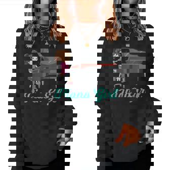 Fille Jouant Du Piano Musique Notes De Musique Pianiste Piano Fille Sweat-shirt pour femme - Cadeauxyz