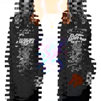 Fille Qui Aime Les Dragons Fantasy Mythique Filles Enfants Et S Sweat-shirt pour femme - Cadeauxyz