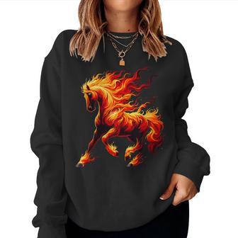 Fire Horse Animal Horse Women Sweatshirt - Thegiftio UK