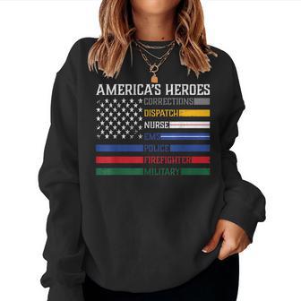 First RespondersPolice Military Firefighter Nurse Women Sweatshirt | Mazezy