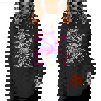 Flamingo Pink Palm Tree Tropical Beach Summer Vacation Women Women Sweatshirt | Seseable FR