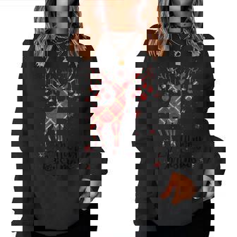 Flocons De Neige Enfants S Buffalo Chèque Renne Noël Manche Longue Sweat-shirt pour femme - Cadeauxyz