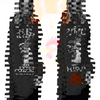 Fried Smoking Chicken 420 Marijuana Graphic Weed Women Women Sweatshirt - Monsterry