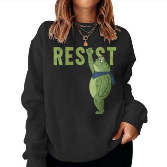 Frog Resist Portland Frog Protest Portland Frog Activist Women Sweatshirt - Thegiftio