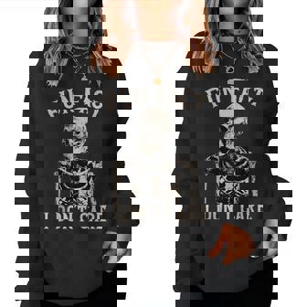 Fun Fact I Don’T Care Skull Sarcastic Quote Women Sweatshirt | Seseable FR