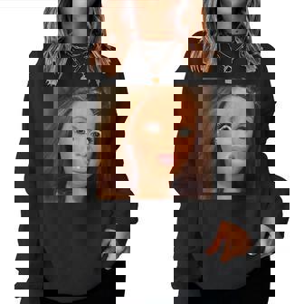 Doll Face Meme Expression Hilarious Sarcastic Women Sweatshirt | Mazezy