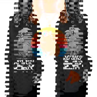 Don't Worry Be Capybara Capybara Hombres Niños Niños Jóvenes Es Sudadera Mujer - Regaloses