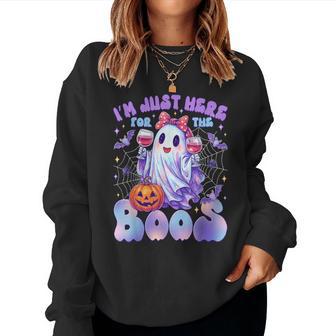 I'm Just Here For The Boos Cute Halloween Ghost Women Women Sweatshirt - Thegiftio UK