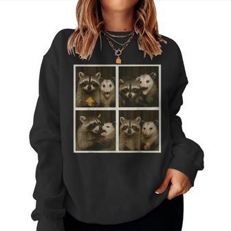 Possum And Raccoon Photobooth Selfie Trash Feral Women Women Sweatshirt - Thegiftio UK