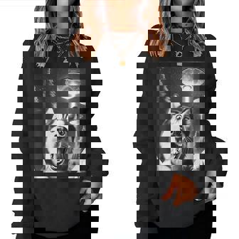 Siberian Husky Alien Ufo Taking A Selfie Dog Mom Dad Women Sweatshirt - Thegiftio