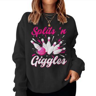 Splits 'N Giggles Bowling Team Cute Bowler Girls Women Sweatshirt - Thegiftio UK