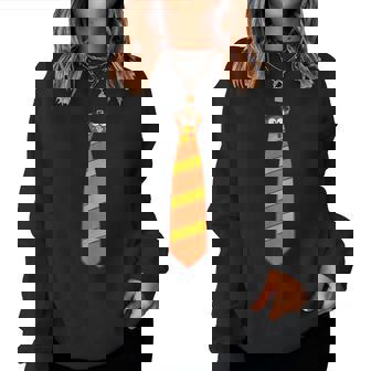 Thanksgiving Tie With Turkey For Family Dinner Women Women Sweatshirt | Mazezy