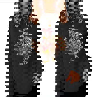 Thanksgiving Turkey Girl Leopard Thanksgiving Women Sweatshirt | Mazezy